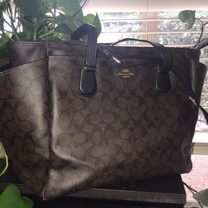 Coach brown black messenger diaper crossbody bag